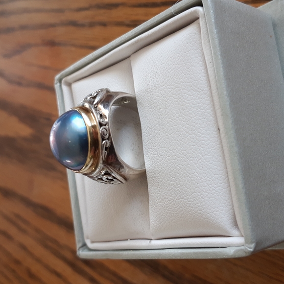 Sterling Silver with Blue Pearl Ring - Picture 8 of 8